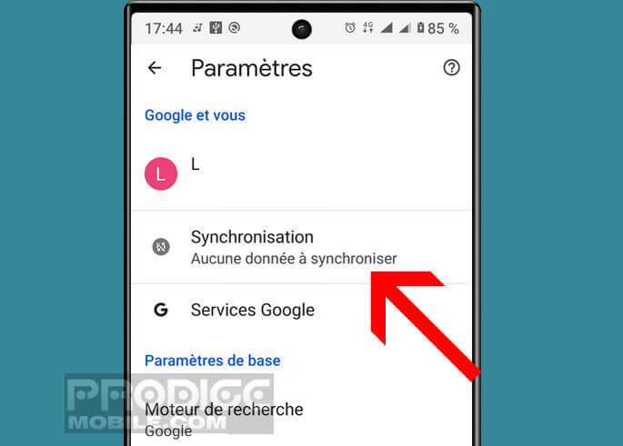 Définir les paramètres de synchronisation de Google Chrome