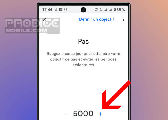 Choisir le nombre de pas à faire quotidiennement