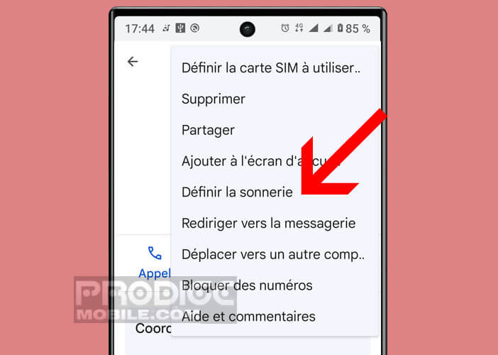 Définir une sonnerie personnalisée pour un contact de votre carnet d’adresses