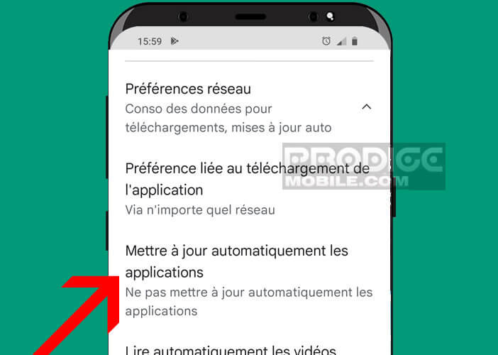 Modifier les paramètres de téléchargement du Play Store