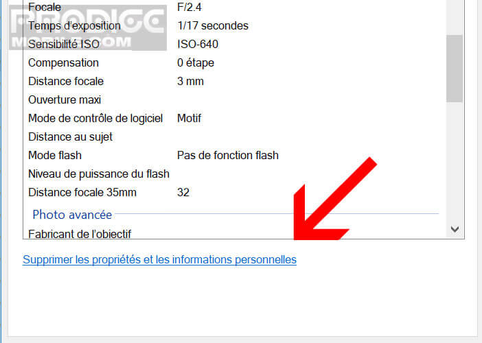 Effacer les informations personnelles contenues dans une image