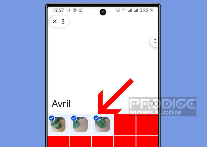 Sélectionnez plusieurs images sur l’appli Google Photos