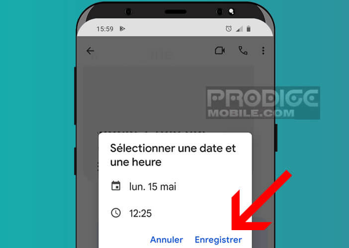 Choisir la date et l’heure à laquelle sera délivré votre texto