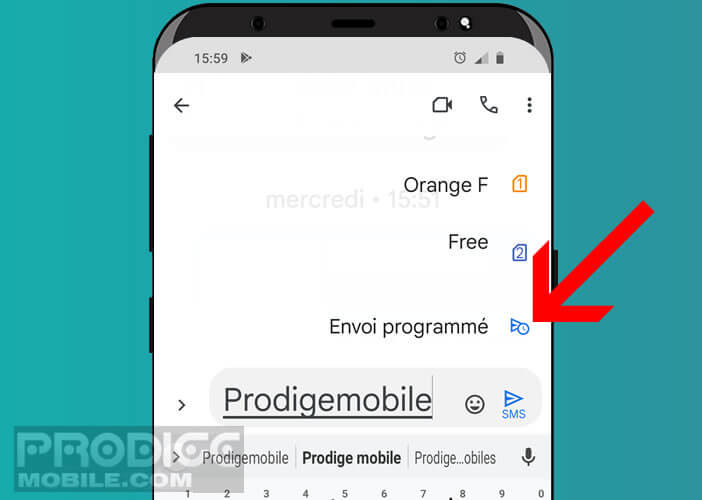 Envoi programmé depuis l’application Google Messages