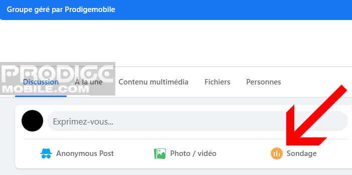Publier votre premier sondage sur une page de groupe