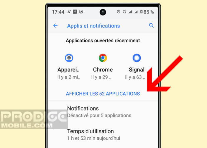 Afficher la liste complète des applis installées sur votre smartphone