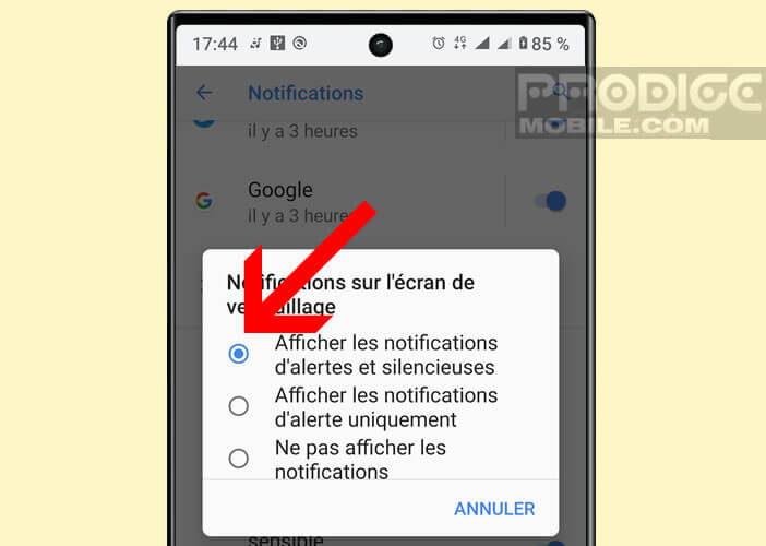Autoriser les notifications sur l’écran de verrouillage d’Android