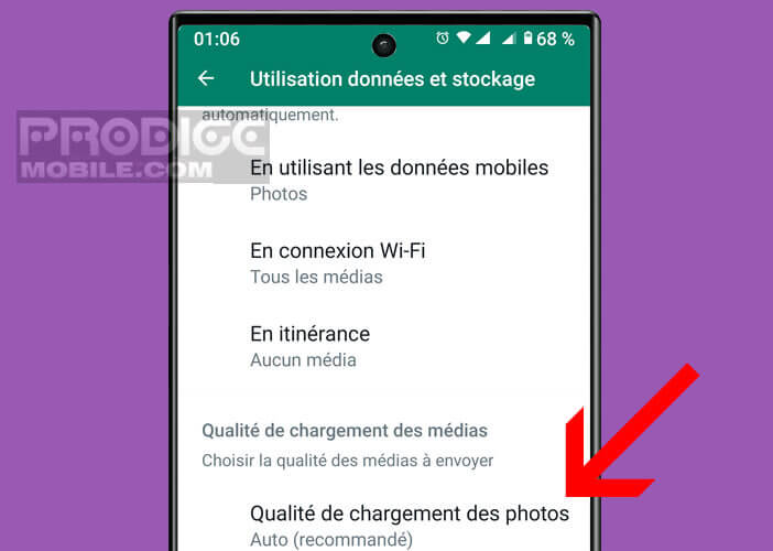 Personnaliser la qualité des photos envoyés sur WhatsApp