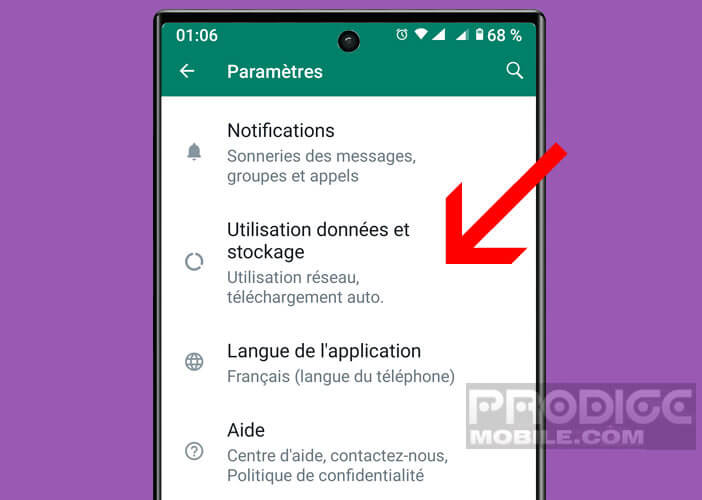 Modifier le téléchargement automatique d’image sur WhatsApp