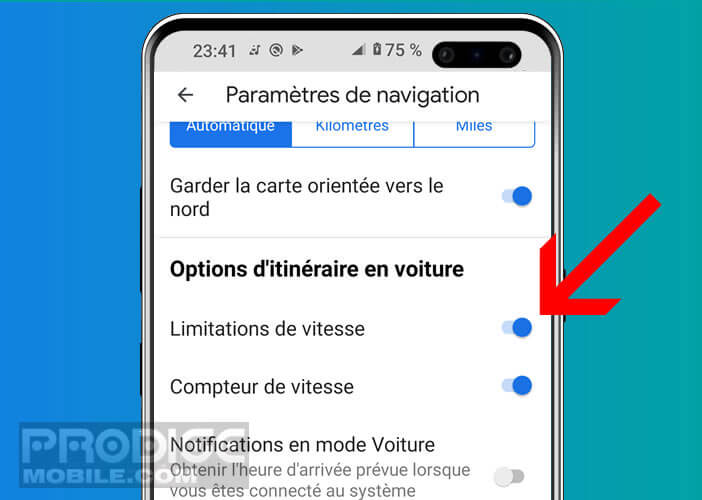 Activer l’option d’affichage des limitations de vitesse sur l’assistant de conduite