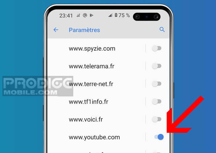 Autoriser les notifications YouTube depuis Google Chrome