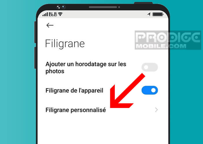 Activer la fonction de filigrane personnalisée