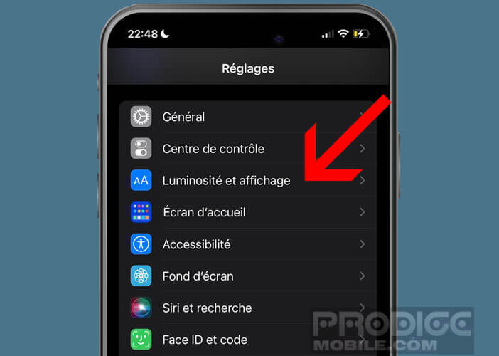 Modifier les paramètres de l’écran de veille de l’iPhone 14 Pro