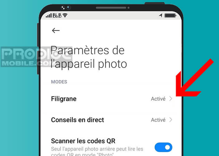 Modifier les paramètres de l’appareil photo