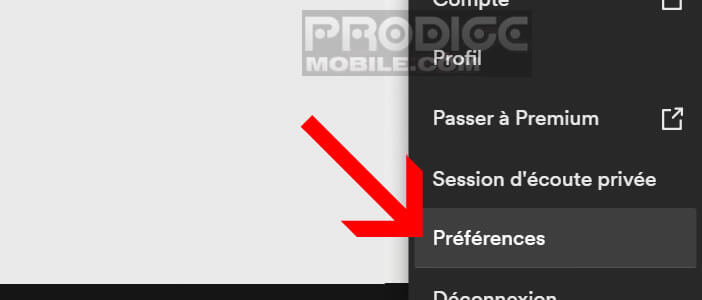 Ouvrez la rubrique Préférence du lecteur de musique pour Windows et MacOs