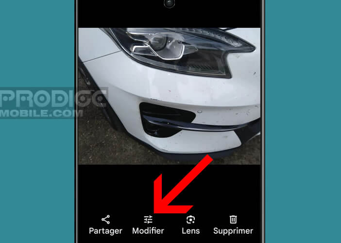 Lancer les outils d’édition d’image en cliquant sur le bouton modifier