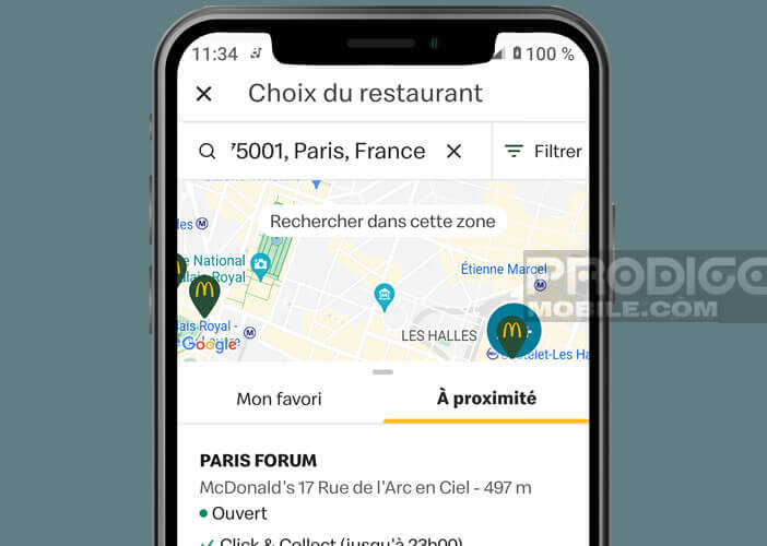 Trouver un restaurant à proximité de vous