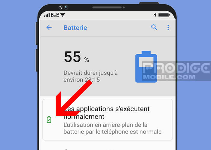 Utilisation des applications en arrière-plan sur l’autonomie de la batterie