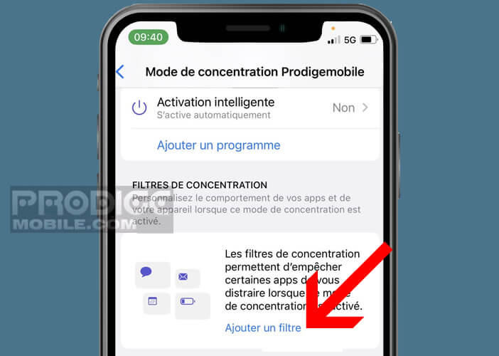 Ajouter un filtre dans votre module de concentration personnalisée