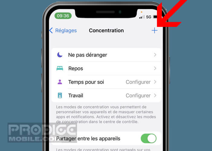 Configurer une concentration personnalisée pour exclure certains titres d’Apple Music