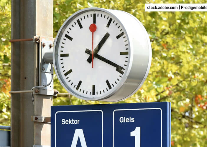 Le cadran iconique des horloges présentes dans les gares en Suisse