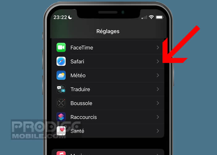 Modifier les paramètres du navigateur pour iOS d’Apple