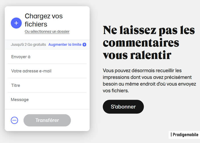 Présentation de la plateforme d’échange de fichiers Wetransfer