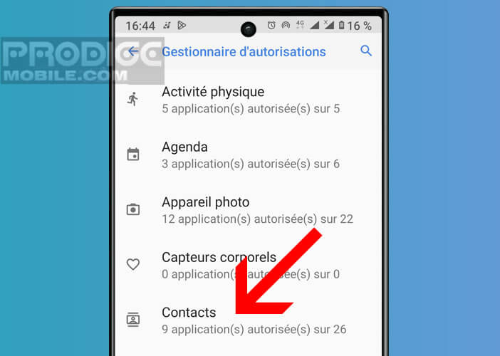 Retrouver toutes les autorisations que l’on peut gérer sur Android