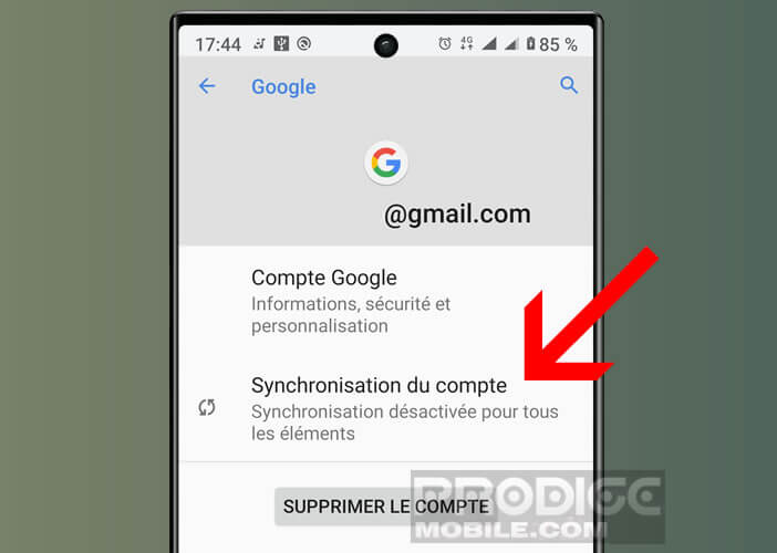 Configurer le système de synchronisation de Google