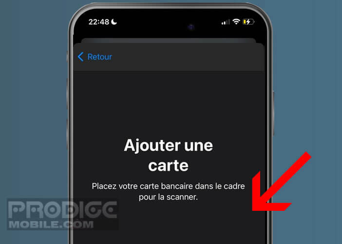 Scanner la face avant de votre carte de crédit