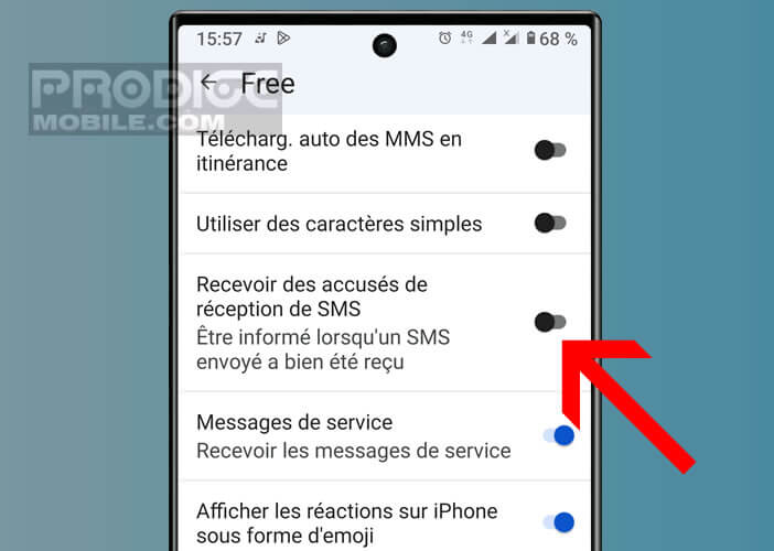 Activer les accusés de réception de SMS sur votre téléphone