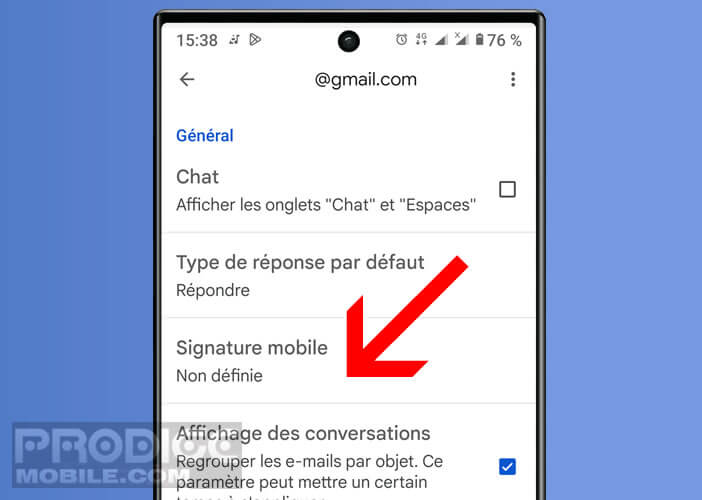 Configurer l’option signature mobile sur votre smartphone