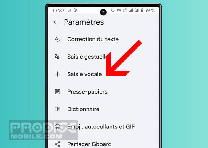 Configurer le mode de saisie vocale sur votre téléphone