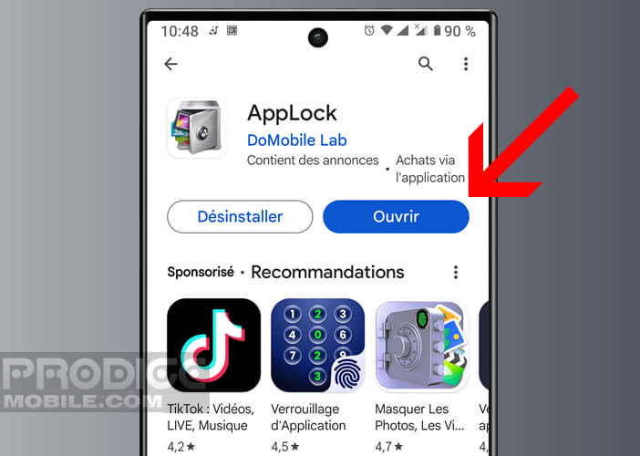 Télécharger l’application de sécurité AppLock depuis le Play Store
