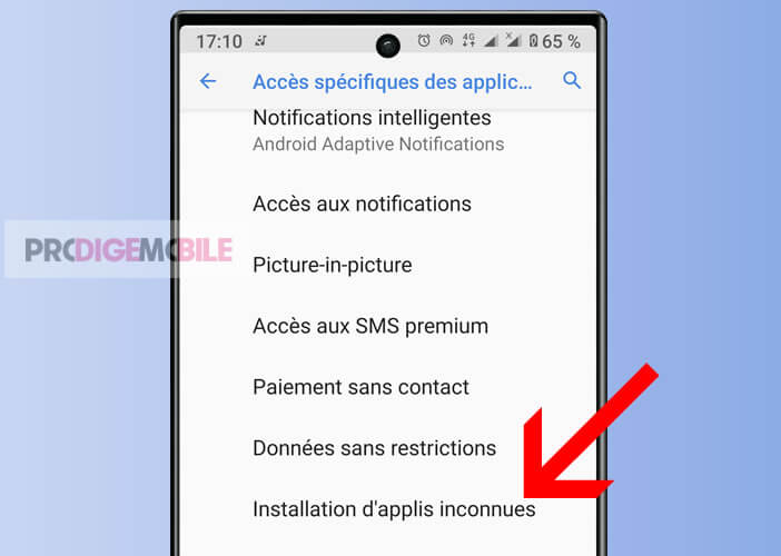 Installer des applications inconnues sur un smartphone Android