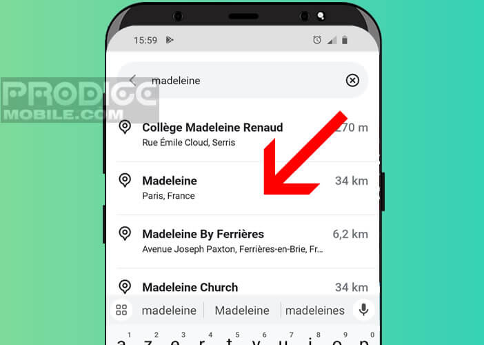 Sélectionner un parcours dans la liste fournie par votre application GPS