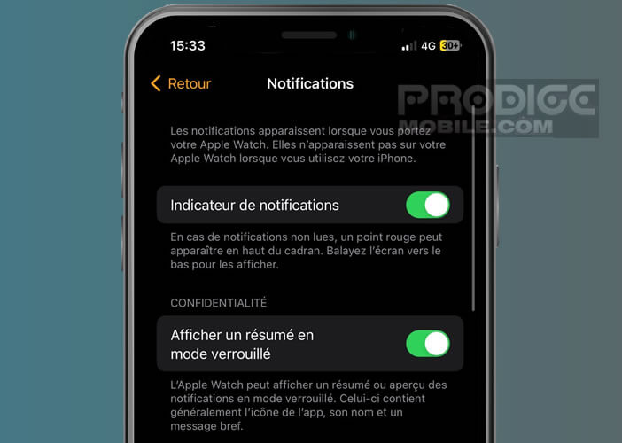 Changer les paramètres de l’application Apple Watch