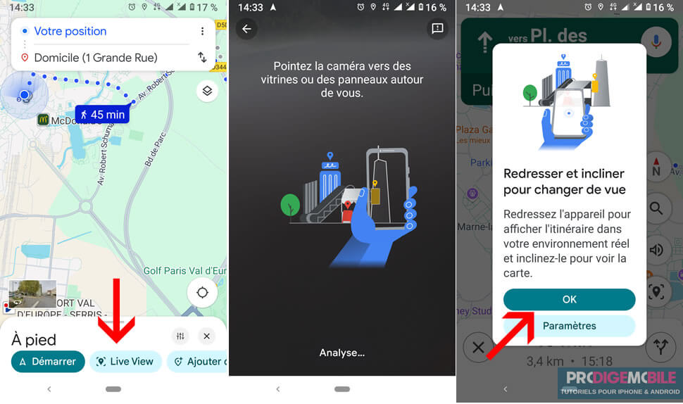 Activer la fonction Live View sur un smartphone Android