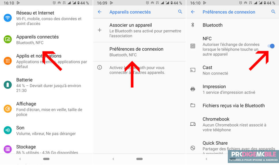 Activer la fonction NFC sur un téléphone Android