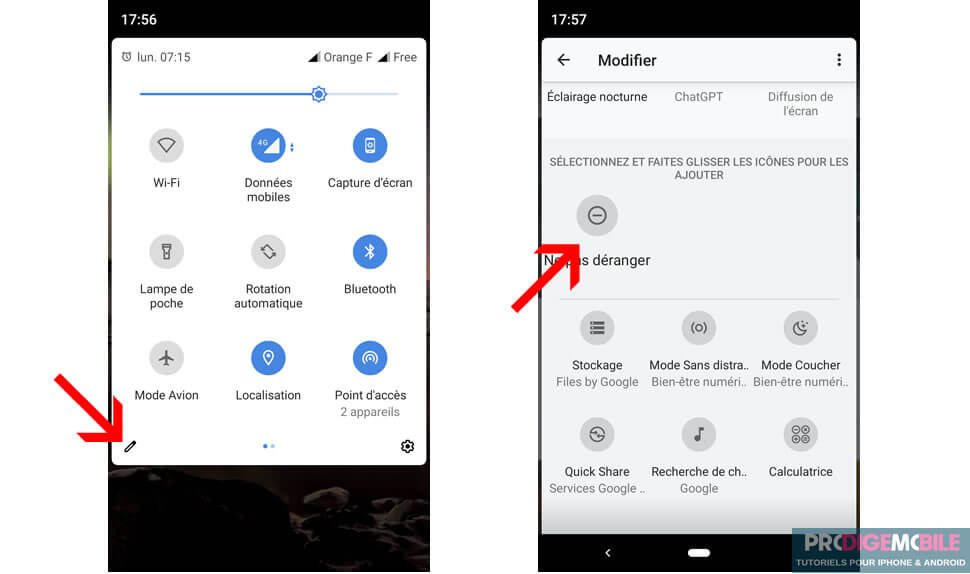 Ajouter l’icône Ne pas déranger au panneau de raccourcis sur un smartphone Android