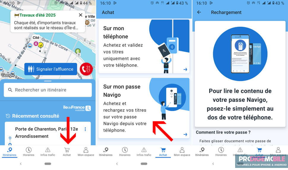 Recharger votre pass Navigo depuis l’app IDF Mobilités