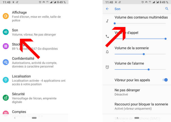 Augmenter le volume des contenus multimédias sur Android