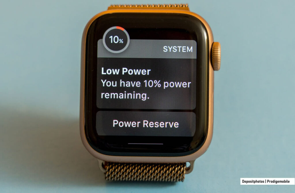 Alerte de décharge de la batterie sur Apple Watch