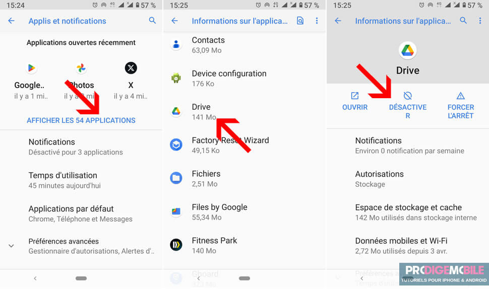 Suppression des applications préinstallées inutiles sur Android