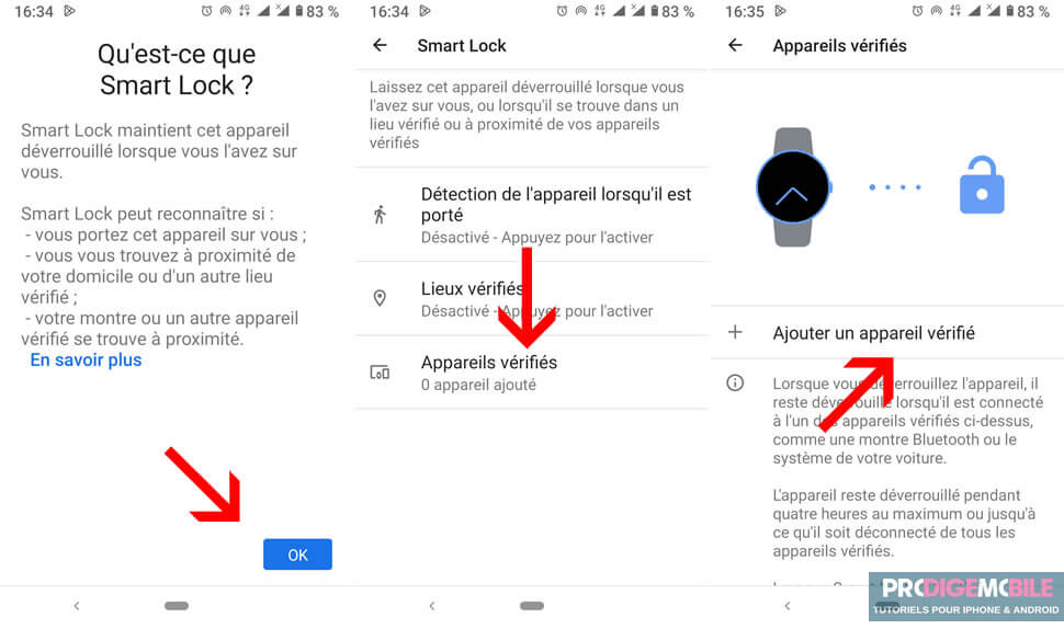 Activation de la fonction Smart Lock dans les paramètres de sécurité d’un smartphone Android
