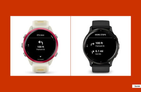 Navigation virage par virage avec Google Maps sur une montre Garmin récente