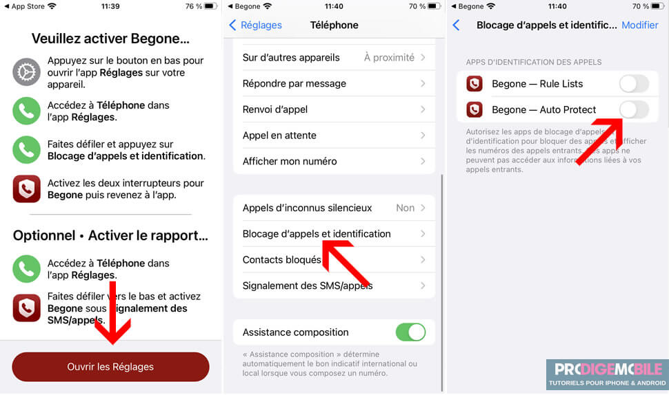 Filtrer vos appels téléphoniques entrant à l’aide de l’app Begone