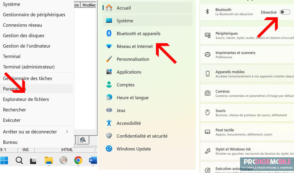 Méthode expliquant comment activer le Bluetooth sur un PC équipé de Windows 11