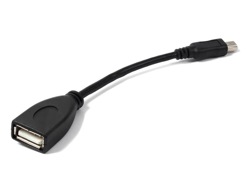 Câble USB OTG avec prise femelle pour connecter une clé USB ou un disque dur externe