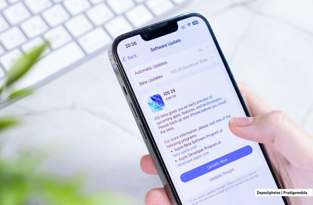 Capture d’écran montrant la baisse d’autonomie de la batterie d’un iPhone après la mise à jour iOS 26